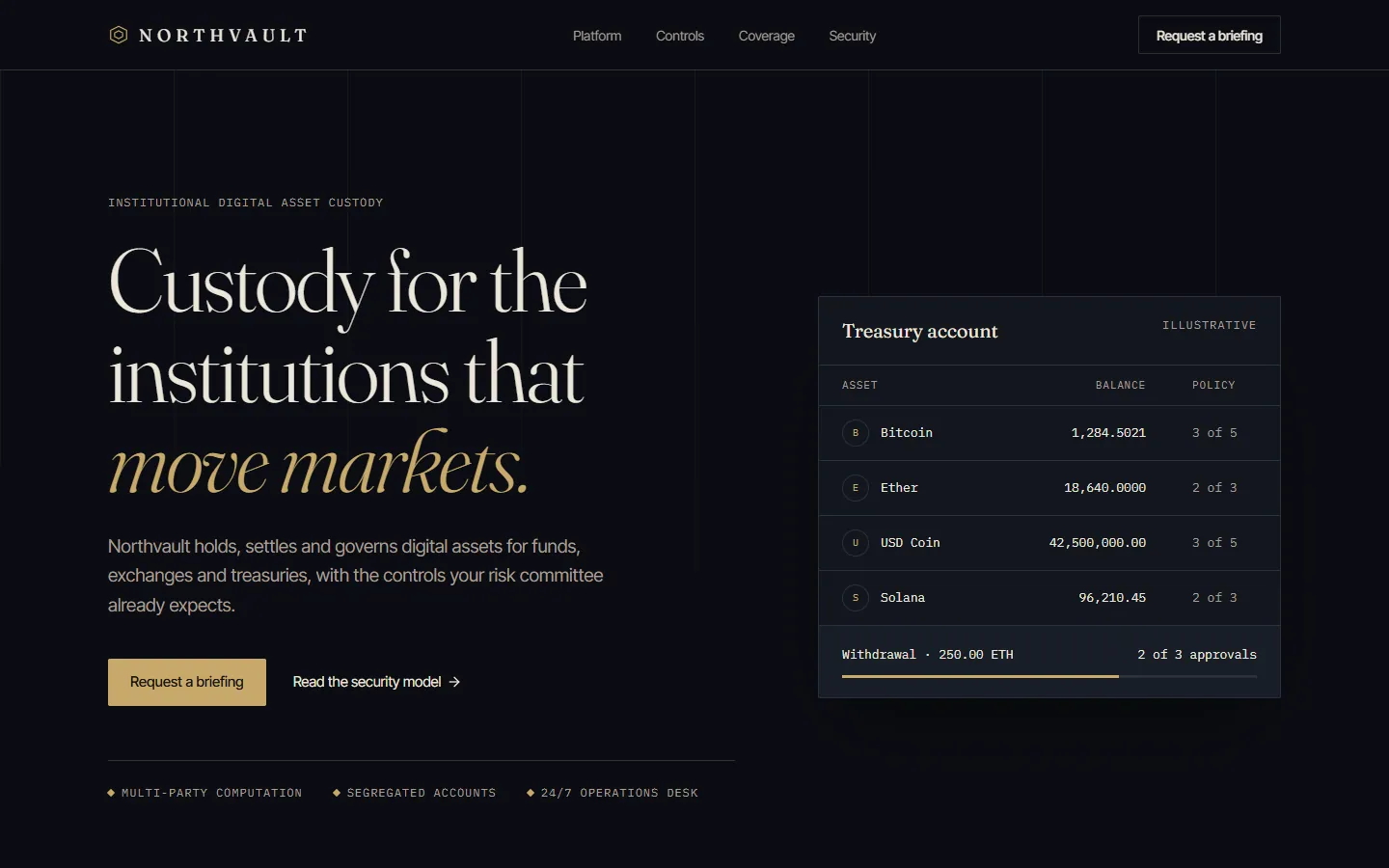 Northvault concept, homepage